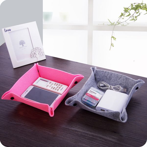 

non-woven fabric desksundries storage tray wearable foldable office livingroom coffee table organizer storage2019 new