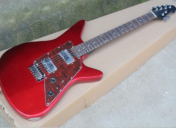 

albert lee small double rocker electric guitar metal red rosewood fingerboard lp pickup, ing