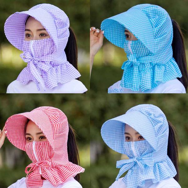 

в hat женин лео олнезаинй окѬй велопоѬ болой бѬим hat cover face dust, Blue;gray