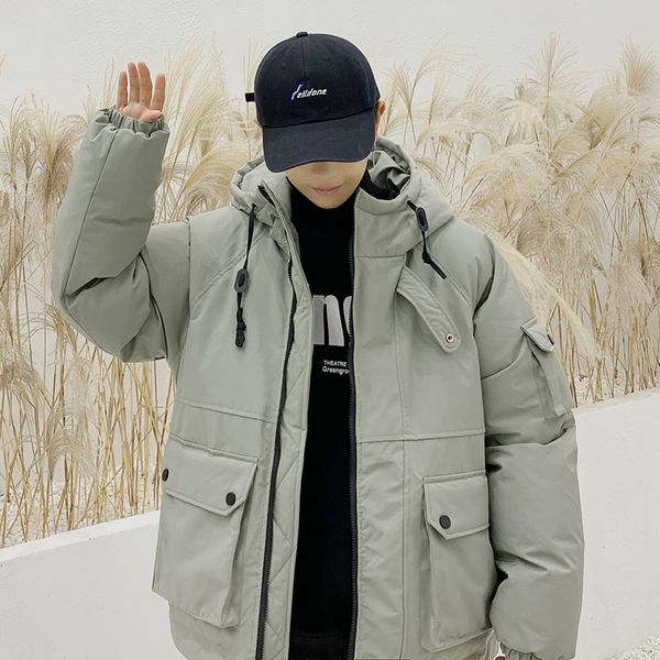 

осень и зима новый бутик мужская простая теплая молодежь дикий бизнес свободные повседневная куртка хлопок одежда мода большой размер, Black