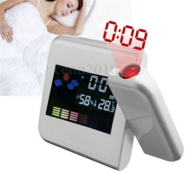 

Intelligent Multi-function Electronic Clock Digital Projection Alarm Clock LED with Temperature Weather Station LCD Display