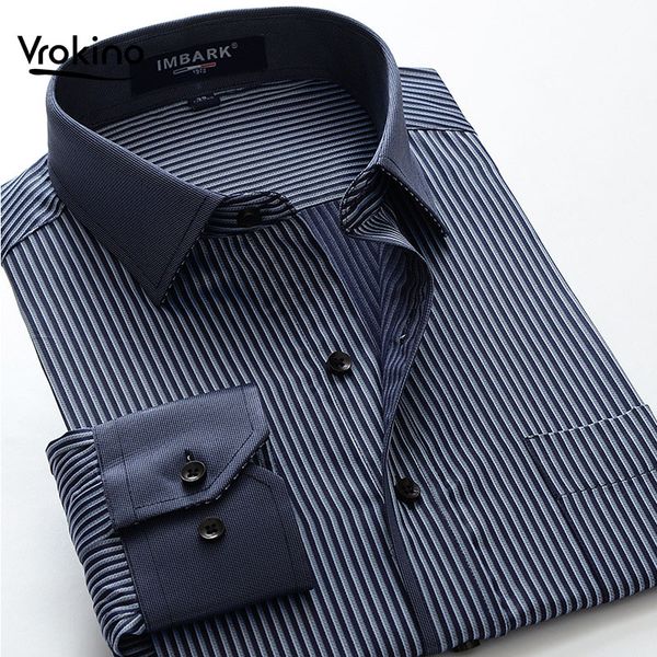 

6xl 7xl 8xl 9xl 10xl 2019 large size striped shirt men's business casual loose cotton straight long sleeve shirt brand clothing, White;black