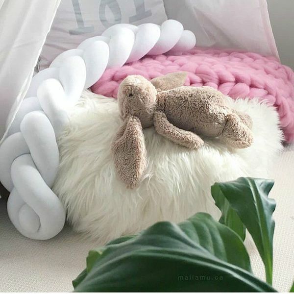 

newborn baby bed bumper kids knot crib protection cot pad bumpers bedding accessories baby stuff for room decor 1.5m