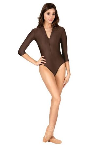 

women ballet dance catsuit costumes leotards for girls gymnastics leotard turtleneck dancewear bodysuit clothes dance outfits front zipper, Black