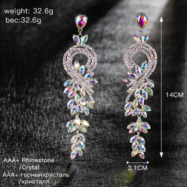 

2019 jewelry tassel earrings women long earring studs with full shiny cubiz zircon female earring,1pz, Golden