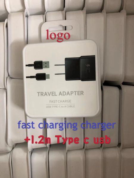 

dhl 2in1 s8 charger 5v 2a us/eu plug fast charging travel adapter wall fast charger +1.2m type c usb data cable 1.2m cable with retail box