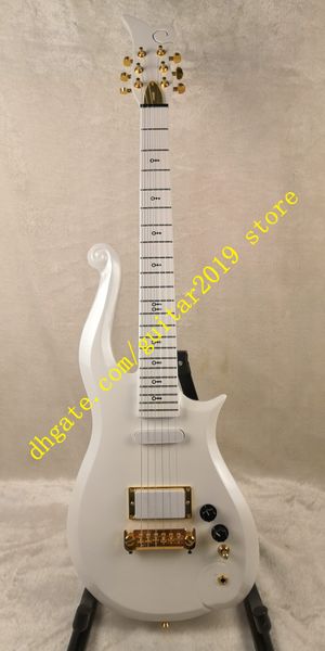 

6 string cloud electric guitar yellow neck with body neck through the bottom of the body