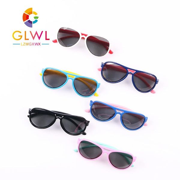 

kids sun glasses boys pilot glasses baby polarized toddler sun glasses brand design children's mirror soft silicone shades retro yjplw, Blue