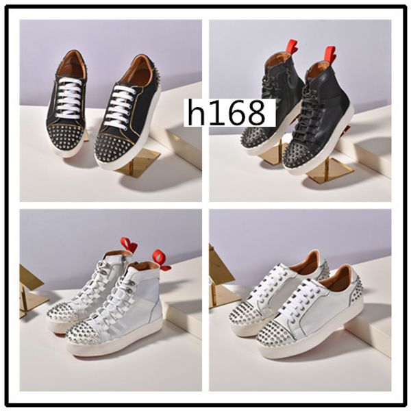 

fashion donna flat sneakers mens red bottoms shoes womens rivet spiky sock junior spikes flat shoess size 37, Black