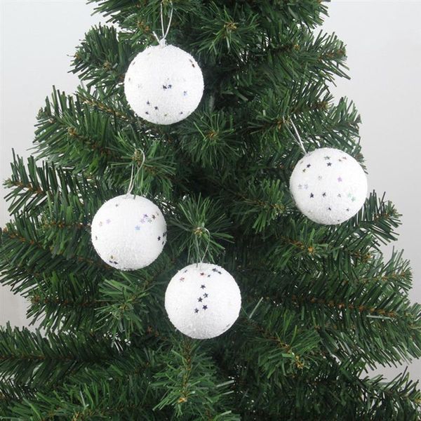 

24pcs white christmas tree hanging ball ornaments christmas snowball decorations for wedding xmas party decoration 4 bags a2