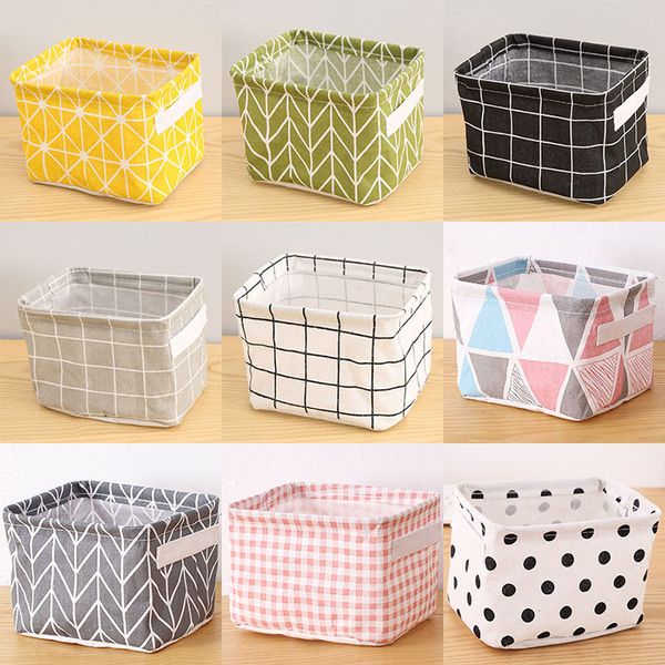 

storage baskets foldable storage basket waterproof cotton linen storages bag for deskclutter cosmetic snacks toy organization wx9-1765