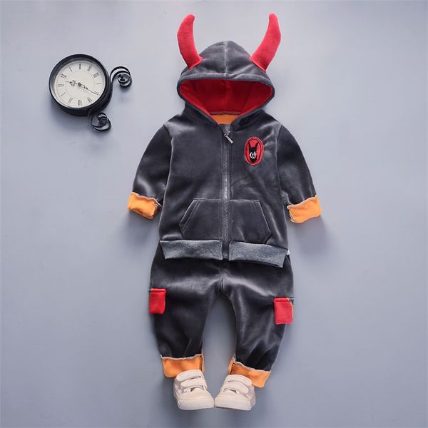 

children boys girl cartoon clothing suits baby velvet hoodies pants 2pcs/sets autumn clothes toddler tracksuits 1 2 3 4 5 years, White