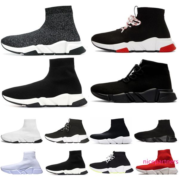 

designer sock shoes triple black white men women fashion sneakers triple black white blue pink mens trainer runner booties platform shoe
