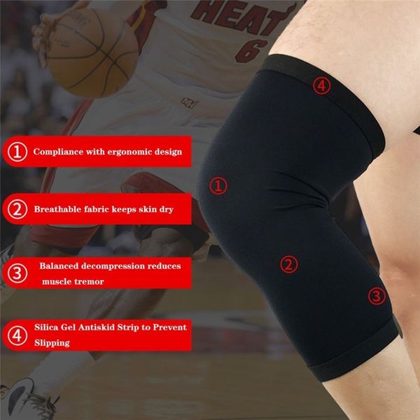 

soft sports knee pads breathable kneeling compression elastic fitness cycling basketball leg sleeve knee support guard brace, Black;gray