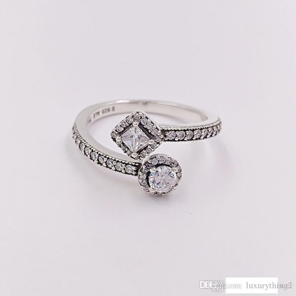 

подлинные кольца стерлингового серебра 925 пробы абстрактная элегантность, прозрачный cz подходит европейский стиль пандора ювелирные издели, Silver