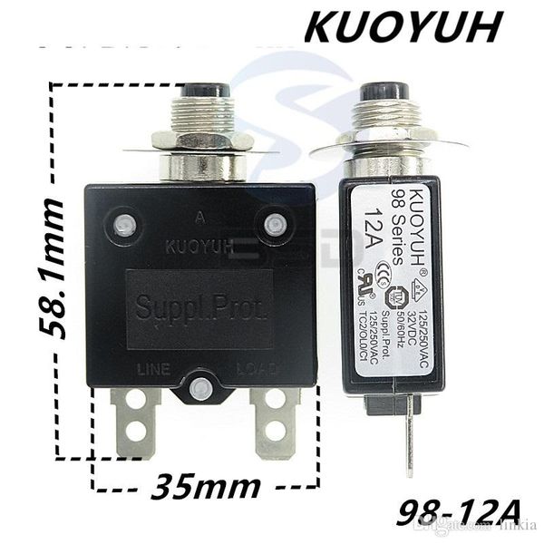 

taiwan kuoyuh 98 series-12a overcurrent protector overload switch