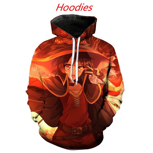 

anime megumin overlord sombra gorillaz sweatshirt hoodies men 3d print harajuku funny streetwear hip hop cartoon boblian coats, Black