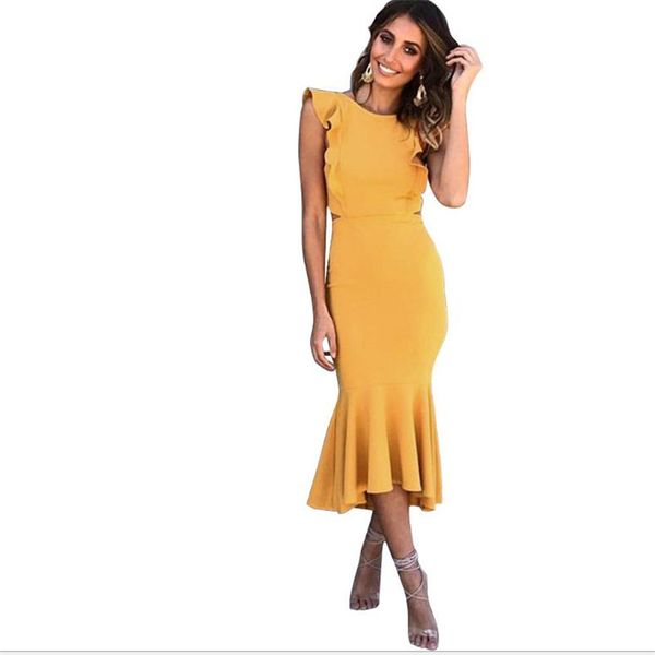 

new arrival women dress summer o neck sheath bodycon dress mid-calf package hip party women trumpet dress vestidos, Black;gray