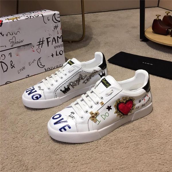 

New arrive dolce gabbana d g white ilvery neaker ca ual hoe with box