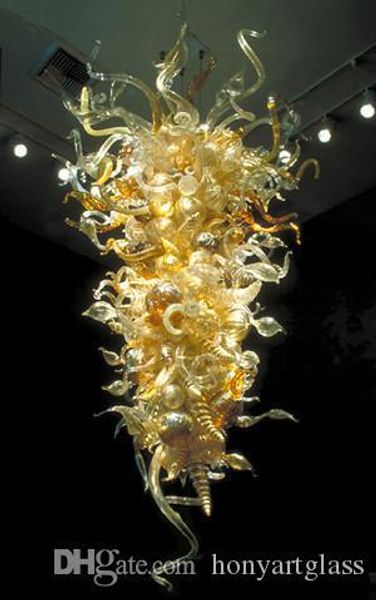 

large l gold amber hand made chandelier wholesale handblown art glass pendant lights