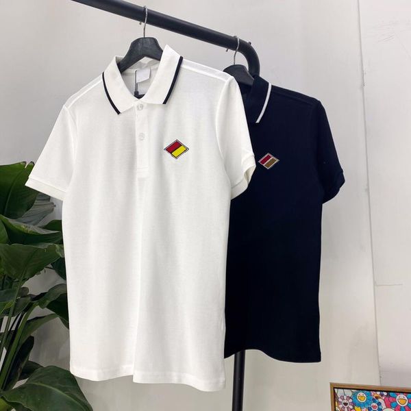 

20fw классический логотип вышивка поло с короткими рукавами повседневная бизнес-футболка поло великобритания оснастка твердые простые летние, White;black