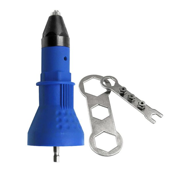 

convertible nozzle household tools for cordless rivet gun riveter adapter electric drill tool hand power blue insert nut