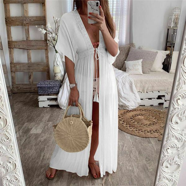 

perspective women summer bathing suit chiffon bikini cover up swimwear beach long dress beachwear