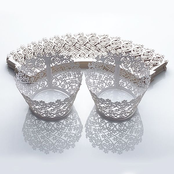 

50pcs flower little vine laser cut cupcake wrapper liner baking cup for home wedding decor birthday christmas party supplies