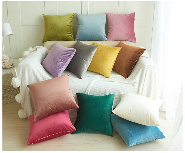 18 X Velvet Cushion Covers Square Sofa Decorative Pillow Cases Velvet Cushion Covers Square Sofa
