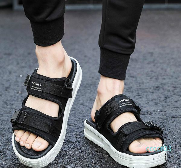 

designer slippers compile slippers summer men shoes flip flops for loose-fitting men beach slippers rubber flip-flops outdoor sandals ct3, Black