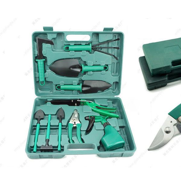 

household multifunctional garden kit 5/10 pcs garden tool set shovel rake clippers planting plastic case packing hand tools set