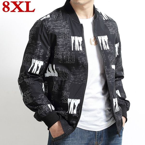 

big size plus size 8xl 7xl 6xl men's windbreaker bomber jacket new overcoat casual outwear mens jackets and coats, Black;brown