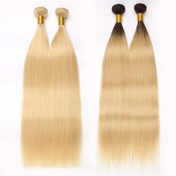 

rxy ombre 613 honey blonde связки 1b / 613 ombre straight человеческих волос бразильский волос плетение связки ombre человеческих волос пучк, Black