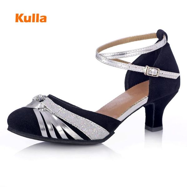

new women flock latin dancing shoes woman ballroom tango glitter salsa dance shoes scpe donna latino high heels 5cm