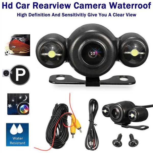 

car hd 170Â° reversing camera rear view backup night vision waterproof cam kit