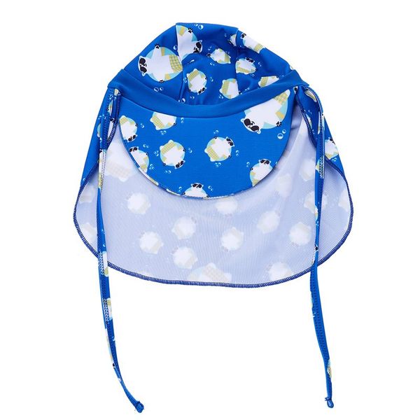 

Kids boys and girls Sun Protection Sporty Flap Swim Hat UV Flap Cap( Blue bear )