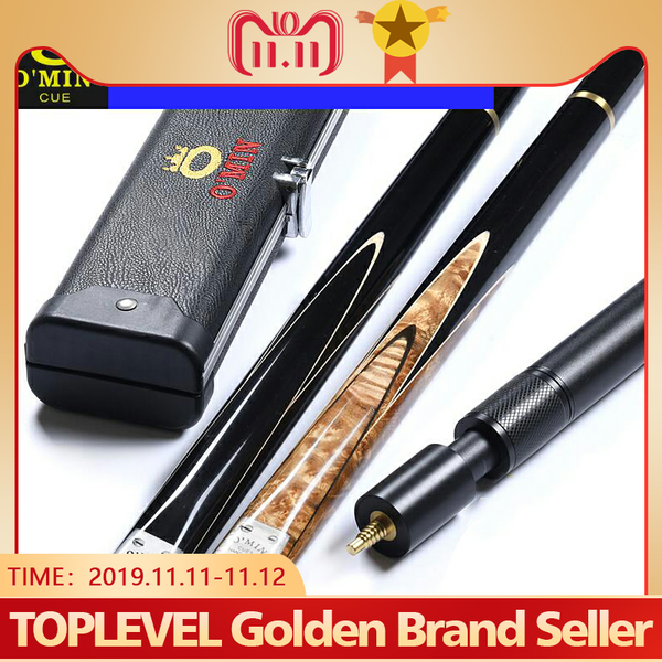 

2019 o'min gunman one piece 3/4 jointed maple snooker cue kit with case with extension 10mm tip billar cue for gifts