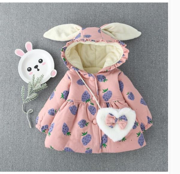 

fruit cotton-padded jacket, Blue;gray