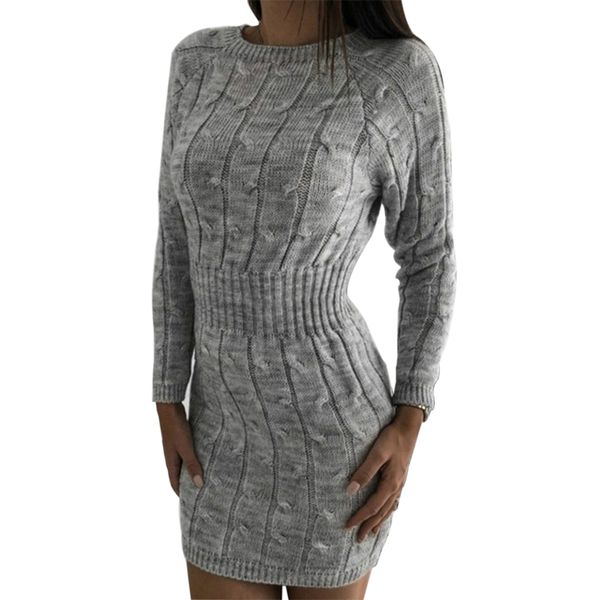 

oeak 2019 autumn winter sweater women long sleeve sweater casual dress female solid long bag hip waist dress bodycon, White;black