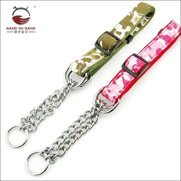 

dog collar large dog pinch quick release choke camouflage nylon collar