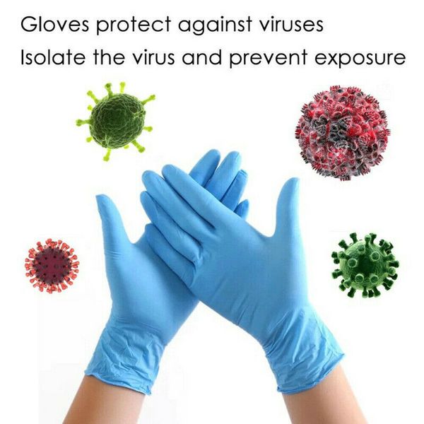 

epidemic prevention gloves 100pcs disposable nitrile rubber glove oil resistant puncture-proof gloves for labor home food dental use
