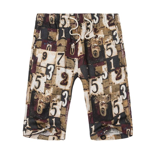 

yasuguoji new 2019 summer fashion plus size 8xl floral print casual shorts men men's ealstic waist shorts men cotton, White;black