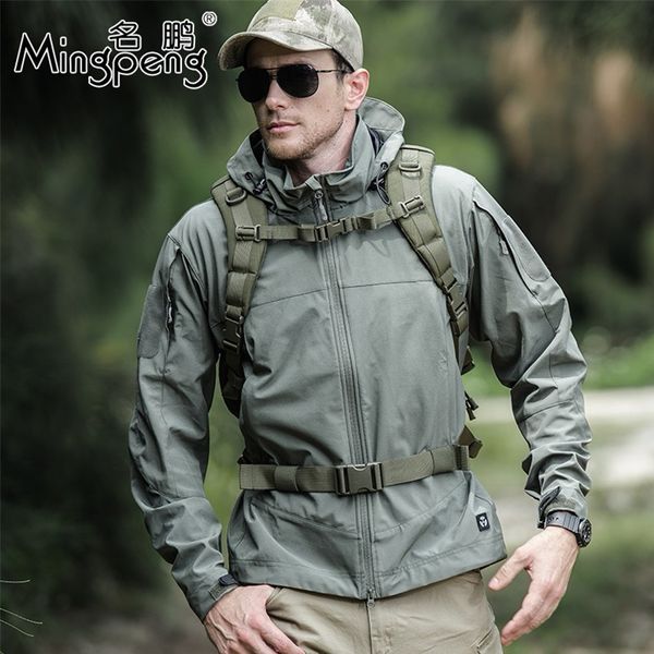 

tactical outdoor soft shell hiking sport jackets man spring /autumn waterproof hoodie coat casual clothing, Blue;black