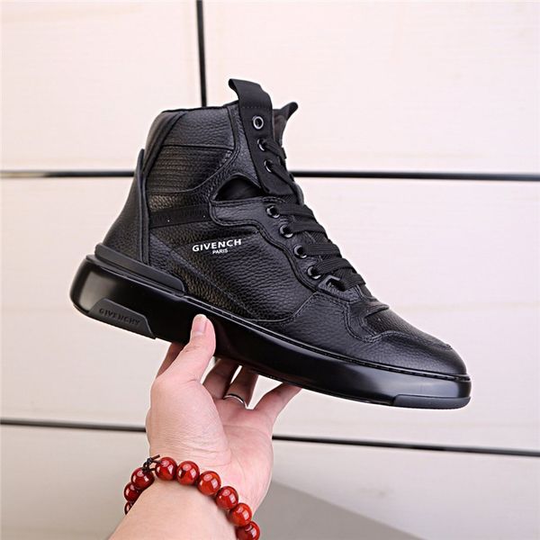 

platform fashion men's shoes luxury classic vintage wild mens casual shoes high-sneakers outdoor non-slip shoes 01, Black