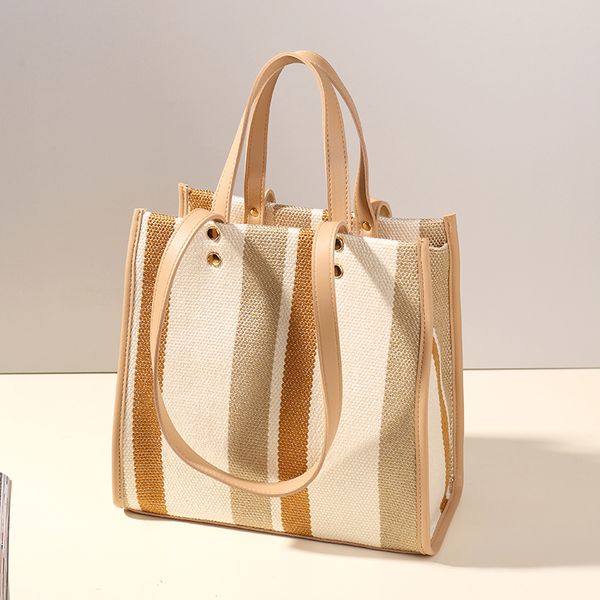 

women handbags casual striped tote bags shoulder bags new fashion cotton linen evening bag for women bolsas beach casual style