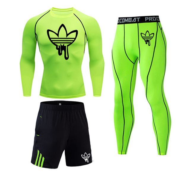 

men's fashion logo men's compression sports suit fitness running solid colorsports suit sportswear brand clothing, Black;blue