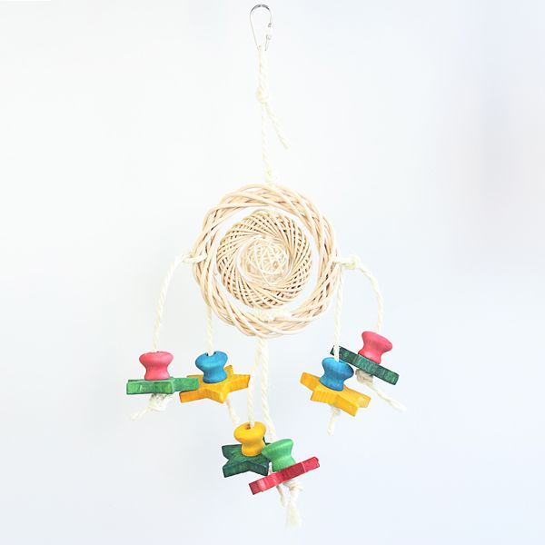 

cockatiel parrot toys wooden steel hanging bell cage toys for parrots bird squirrel funny chain swing toy pet bird supplies