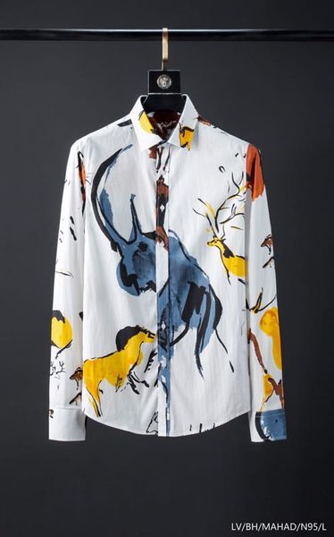 

a50082 fashion men's shirts 2020 runway european design party style men's clothing, White;black