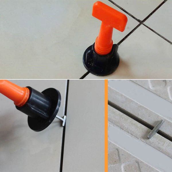 

newly 50pcs plastic flat ceramic leveler floor wall construction tools reusable tile leveling system kits mk