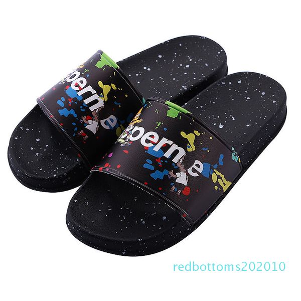 

new summer fashion letter scuffs seaside summer holiday casual slippers indoor and outdoor slippers couple slippers 36-47 r10, Black